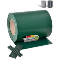 PVC Sichtschutzstreifen Doppelstabmatten Zaun - 35m x 19 cm - 30 Befestigungsclips - Zaunfolie Sichtschutz Windschutz Garten Gartenzaun - grün PVC Sichtschutzstreifen Doppelstabmatten Zaun - 35m x 19 cm - 30 Befestigungsclips - Zaunfolie Sichtschutz Windschutz Garten Gartenzaun - grün von ALOVEZ