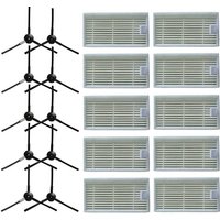 Alovez - Packung mit 10 Seitenbürsten + 10 HEPA-Filtern für Lidl SilverCrest ssr 3000 A1 Roboterstaubsauger von ALOVEZ