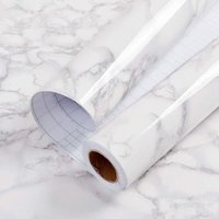 Wandaufkleber-Tapete in Marmoroptik für die Küche, dick, wasserdicht, abnehmbar, Papierrolle für Badezimmer, Schrank, 40 cm x 3 m von ALOVEZ