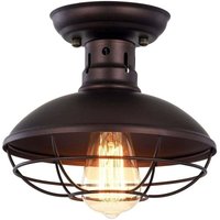 Retro Industrielle Deckenleuchte, Schwarzer Metall-Deckenlampenschirm, Kronleuchter für Wohnzimmer, Schlafzimmer, Café, Bar, Gastronomie, Esszimmer – von ALOVEZ