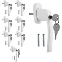 Abschließbarer Fenstergriff, gleicher Schließknopf, weißer Sicherheits-Fenstergriff aus Aluminium, 8X von ALOVEZ