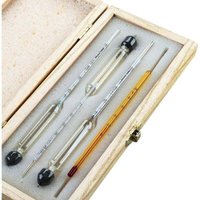 Professionelles Alkoholmeter - Set aus 3 Hydrometern mit einer Teilung von 0 bis 100% + Thermometer zur Messung des Alkoholgehalts von Brandy, von ALOVEZ
