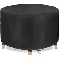 Runde Gartentisch-Abdeckung, wasserdicht, 210D, silberfarbenes Oxford-Gewebe, Gartenmöbel-Abdeckung, 180 x 90 cm von ALOVEZ