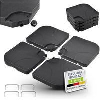 Schirmgewicht 4er-Set Quad für Schirmständer mit 60 Liter Wasser oder 80 kg Sand befüllbar HDPE Kunststoff Sonnen-Schirmständer von ALOVEZ