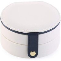 Alovez - Schmuckkästchen – 2-stöckige Schmuckschatulle aus Kunstleder mit Spiegel, für Ohrringe, Halsketten, Armbänder, Schmuck-Organizer, Mini, Weiß Alovez - Schmuckkästchen – 2-stöckige Schmuckschatulle aus Kunstleder mit Spiegel, für Ohrringe, Halsketten, Armbänder, Schmuck-Organizer, Mini, Weiß von ALOVEZ