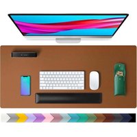 Schreibtischunterlage, Schreibtischmatte aus PU-Leder, Mauspad, rutschfester Schreibtischschutz, wasserdichte Schreibtisch-Schreibunterlage für Büro Schreibtischunterlage, Schreibtischmatte aus PU-Leder, Mauspad, rutschfester Schreibtischschutz, wasserdichte Schreibtisch-Schreibunterlage für Büro von ALOVEZ