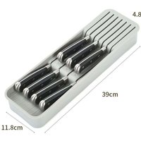 Schubladen-Organizer mit 2 Ebenen für 7 Messer, herausnehmbar, recycelter Kunststoff Schubladen-Organizer mit 2 Ebenen für 7 Messer, herausnehmbar, recycelter Kunststoff von ALOVEZ