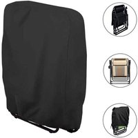 Schutzhülle für klappbare Sonnenliege (schwarz) B71×H110cm, 1 Stück Garten-Sonnenliegen-Abdeckung, staubdicht, wasserdicht, UV-beständig, 210D Oxford von ALOVEZ
