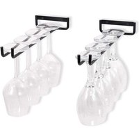 Schwarz – 2 Glashalter aus Eisen zur Wandmontage, Weinglashalter für Weinschränke, Bars, Küchen. Schwarz – 2 Glashalter aus Eisen zur Wandmontage, Weinglashalter für Weinschränke, Bars, Küchen. von ALOVEZ