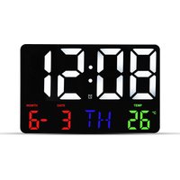 Alovez - Schwarze Muschellaterne, große digitale Wanduhr mit einstellbarer Helligkeit, LED-Digitaluhr von ALOVEZ