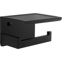 Schwarzer selbstklebender Toilettenpapierhalter mit Ablage, Wandmontierter Toilettenpapierhalter für Badezimmer, SUS 304 Edelstahl, Schwarzer selbstklebender Toilettenpapierhalter mit Ablage, Wandmontierter Toilettenpapierhalter für Badezimmer, SUS 304 Edelstahl, von ALOVEZ