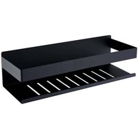 Selbstklebendes Duschregal, Badezimmerregal ohne Bohren, selbstklebender Duschkorb aus Edelstahl, Mattschwarz, 30 cm Selbstklebendes Duschregal, Badezimmerregal ohne Bohren, selbstklebender Duschkorb aus Edelstahl, Mattschwarz, 30 cm von ALOVEZ