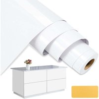 Selbstklebendes Möbelpapier, 61 cm x 500 cm, selbstklebende Tapete, wasserdichte selbstklebende Folie für Küchenarbeitsplatten, Badezimmer, Weiß Selbstklebendes Möbelpapier, 61 cm x 500 cm, selbstklebende Tapete, wasserdichte selbstklebende Folie für Küchenarbeitsplatten, Badezimmer, Weiß von ALOVEZ