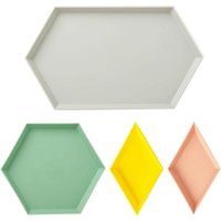 Alovez - Serviertabletts, flache Tabletts, Schmucktablett aus Kunststoff, Schmuckschale, kleine Aufbewahrungstabletts, Lebensmittelservice von ALOVEZ