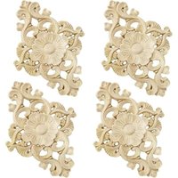 Set mit 4 geschnitzten Verzierungen aus Holz für Möbel, Wand, Schrank, Tür, Dekoration, DIY Set mit 4 geschnitzten Verzierungen aus Holz für Möbel, Wand, Schrank, Tür, Dekoration, DIY von ALOVEZ