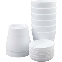 Set mit 8 kleinen weißen Blumentöpfen aus Kunststoff, 10 cm, für Büro, Zuhause, Schreibtisch, mit Tabletts/Paletten Set mit 8 kleinen weißen Blumentöpfen aus Kunststoff, 10 cm, für Büro, Zuhause, Schreibtisch, mit Tabletts/Paletten von ALOVEZ