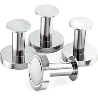 Silberne magnetische Garderobe zum Aufhängen von Mänteln und Taschen, 4 extrem starke Wandhaken, Garderobe für die Tür mit seltenem von ALOVEZ