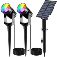 Solar-Flutlicht für den Außenbereich, IP65 wasserdicht, 6 Farben, Solar-Außenbeleuchtung für Garten, Terrasse, Hof und Einfahrt von ALOVEZ