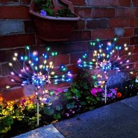 Solar-Gartenleuchten, 2er-Pack, je 60 Lichter, für die Gartendekoration im Freien (buntes Licht) von ALOVEZ
