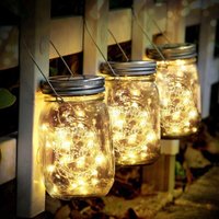 Solarleuchten Außen, 3 Stück Solar Gartenleuchten 30 LED Wasserdicht Einmachglas Lichter Garten für Innen Außen Beleuchtung Dekoration Weihnachtsdeko von ALOVEZ
