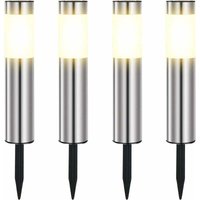 Solarleuchten Außen, Edelstahl Solar Außen Garten LED Leuchten Wasserdicht IP65 für Terrasse, Rasen, Wege und Garten Hofwege Warmweiß (4 Stück) von ALOVEZ