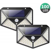 Solarleuchten Außen【Leistungsstarke Version 2er Pack】100 LED 2200 mAh Wasserdichte Außenbeleuchtung 270° Solarleuchte Bewegungsmelder 180° Solarleuchten Außen【Leistungsstarke Version 2er Pack】100 LED 2200 mAh Wasserdichte Außenbeleuchtung 270° Solarleuchte Bewegungsmelder 180° von ALOVEZ