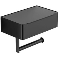 St. Toilettenpapierhalter mit Tücherbox, mattschwarz, Wandmontage, Toilettenpapierhalter, Edelstahl-Rollenhalter für Küche und Bad, selbstklebend St. Toilettenpapierhalter mit Tücherbox, mattschwarz, Wandmontage, Toilettenpapierhalter, Edelstahl-Rollenhalter für Küche und Bad, selbstklebend von ALOVEZ