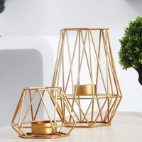 Stück Teelicht-Votivkerzenhalter aus Metall in Sechseckform mit geometrischem Design, hohle Teelichthalter aus Eisen für Vintage-Hochzeitsdekoration, Stück Teelicht-Votivkerzenhalter aus Metall in Sechseckform mit geometrischem Design, hohle Teelichthalter aus Eisen für Vintage-Hochzeitsdekoration, von ALOVEZ