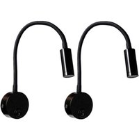 Stück schwarze Wandleselampe 3 W, flexibel verstellbare Halswandlampe Aluminium-Schreibtischlampe, Nachttischlampe mit Schalter, LED-Augenpflege, Stück schwarze Wandleselampe 3 W, flexibel verstellbare Halswandlampe Aluminium-Schreibtischlampe, Nachttischlampe mit Schalter, LED-Augenpflege, von ALOVEZ