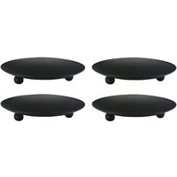 Stück schwarzer Kerzenständer aus Schmiedeeisen, Kerzenhalter-Tablett mit drei kugelförmigen Sockeln, 11 cm Durchmesser, schlichte und moderne Stück schwarzer Kerzenständer aus Schmiedeeisen, Kerzenhalter-Tablett mit drei kugelförmigen Sockeln, 11 cm Durchmesser, schlichte und moderne von ALOVEZ