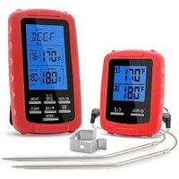 Drahtloses Lebensmittelthermometer BBQ-Grillofen-Koch-Digitalthermometer mit Doppelsonde für BBQ-Grill-Raucherofen-Küche von ALOVEZ