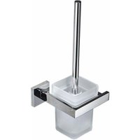 Toilettenbürstenhalter Wandmontage, Toilettenbürste für Toilette aus Edelstahl und Glas, Chrom hochglanzpoliert von ALOVEZ