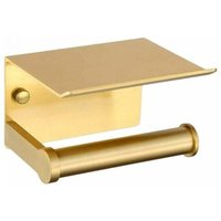 Toilettenpapierhalter, Wandmontierter Toilettenpapierhalter mit Ablage, selbstklebend (Gold) von ALOVEZ