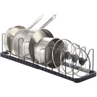 Topfregal, erweiterbar, für den Schrank, Topfaufbewahrung, verstellbar, für die Küche, Pfannenregal unter der Spüle, Pfannen-Organizer, Deckelhalter, Topfregal, erweiterbar, für den Schrank, Topfaufbewahrung, verstellbar, für die Küche, Pfannenregal unter der Spüle, Pfannen-Organizer, Deckelhalter, von ALOVEZ