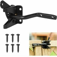 Torschloss mit automatischer Verriegelung, Metallriegelschloss, Schwerkraft-Stahlriegel, Gartenzaun, Schwarz, Befestigungsschrauben im Lieferumfang Torschloss mit automatischer Verriegelung, Metallriegelschloss, Schwerkraft-Stahlriegel, Gartenzaun, Schwarz, Befestigungsschrauben im Lieferumfang von ALOVEZ