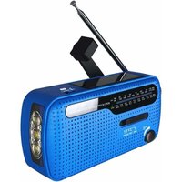 Tragbares Radio FM/AM(MW)/SW, Handkurbel-/Batterie- und Netz-/Solar-Transistorradio, Wetterradio-Notfallgerät mit 3-LED-Taschenlampe und von ALOVEZ