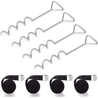 Trampolin-Bodenanker mit Gurten – Stahlschlaufen, Spiral-Trampolin-Anker-Set aus Stahl, Trampolin-Befestigung, robuste Trampolin-Ankerpfähle für Trampolin-Bodenanker mit Gurten – Stahlschlaufen, Spiral-Trampolin-Anker-Set aus Stahl, Trampolin-Befestigung, robuste Trampolin-Ankerpfähle für von ALOVEZ