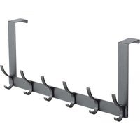 Türgarderobe mit 6 Haken, Türgarderobe, geeignet für Badezimmer- und Küchentürhaken (Dunkelgrau) von ALOVEZ