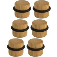 Türstopper – selbstklebender Türstopper aus Holz für den Boden – Türstopper für Türen und Wände – 6er-Pack (Eiche) von ALOVEZ