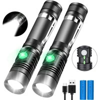 Usb wiederaufladbare Taschenlampe Mini tragbar Outdoor starkes Licht Zoom Totale, 2 Stück von ALOVEZ