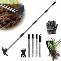 Unkrautstecher mit langem Griff, Unkrautzieher-Werkzeug, 2-in-1-Gartenhacke und Unkrautrechen, verstellbarer Griff, Gartenwerkzeug für Hausgärten, Unkrautstecher mit langem Griff, Unkrautzieher-Werkzeug, 2-in-1-Gartenhacke und Unkrautrechen, verstellbarer Griff, Gartenwerkzeug für Hausgärten, von ALOVEZ