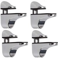 Verstellbare Glasregalhalterung, 4-teilige Glasregalstütze, wandmontierte Glasklemme, Glasregalhalterung, für Glasregal-Wandregal Verstellbare Glasregalhalterung, 4-teilige Glasregalstütze, wandmontierte Glasklemme, Glasregalhalterung, für Glasregal-Wandregal von ALOVEZ