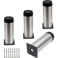 Verstellbare Möbelbeine, 15 cm, Metallbeine für Tisch, Stuhl, Schrank, Bett, mit Schrauben, 4 Stück Verstellbare Möbelbeine, 15 cm, Metallbeine für Tisch, Stuhl, Schrank, Bett, mit Schrauben, 4 Stück von ALOVEZ
