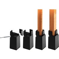 Verstellbare Möbelerhöhungen 10 cm, 4 Zoll Bettbeinerhöhung, Tisch, Sofa, Schreibtisch, robuste Möbelerhöhung für 0,8-1,6 Zoll Stuhlbeine, schwarz Verstellbare Möbelerhöhungen 10 cm, 4 Zoll Bettbeinerhöhung, Tisch, Sofa, Schreibtisch, robuste Möbelerhöhung für 0,8-1,6 Zoll Stuhlbeine, schwarz von ALOVEZ