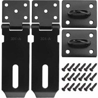 Vorhängeschloss-Verschluss, Türriegel, Edelstahl, Verriegelungshaspe, 10,2 cm, Türschloss mit Schrauben, mattschwarzes Finish, 2 Stück von ALOVEZ