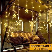 Vorhanglicht 12 Sterne 138 LEDs/2m Wandfensterlicht Innenbeleuchtung Weihnachten Hochzeitsfeier Dekoration Licht Warmweißes Licht Für Zuhause Fenster Vorhanglicht 12 Sterne 138 LEDs/2m Wandfensterlicht Innenbeleuchtung Weihnachten Hochzeitsfeier Dekoration Licht Warmweißes Licht Für Zuhause Fenster von ALOVEZ