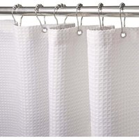 Waffel-Duschvorhang mit Metallring, Duschvorhang für die Badewanne, schimmelresistenter Stoff, strapazierfähiger Badezimmervorhang für von ALOVEZ