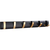 Wandgarderobe mit 6 Haken, Moderne klappbare Badezimmergarderobe Schwarz Gold, Platzsparender Handtuchhalter zum Aufhängen von Mänteln, Hüten, Schals von ALOVEZ