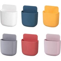Alovez - Wandmontierter Handyhalter, Multimedia-Aufbewahrungsbox, abs mit Haken, 6 Stück von ALOVEZ