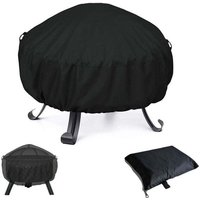 Wasserdichte, runde Grill-Feuerstellenabdeckung, winddicht, reißfest, 210D Oxford-Gewebe, Grill-Feuerstellenabdeckung, Feuerstellenabdeckungen 122 x von ALOVEZ